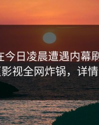 圈内人在今日凌晨遭遇内幕刷屏不断，香蕉影视全网炸锅，详情直击