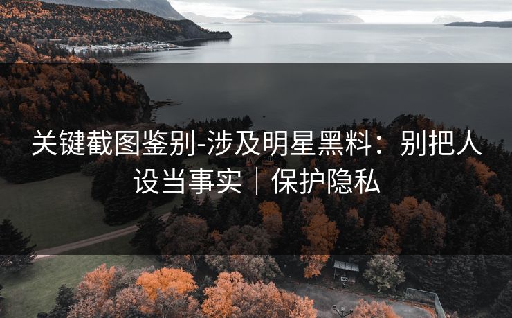 关键截图鉴别-涉及明星黑料:别把人设当事实|保护隐私 关键截图鉴别-涉及明星黑料:别把人设当事实|保护隐私