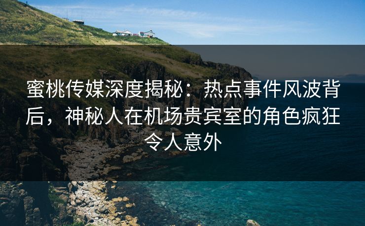 蜜桃传媒深度揭秘：热点事件风波背后，神秘人在机场贵宾室的角色疯狂令人意外
