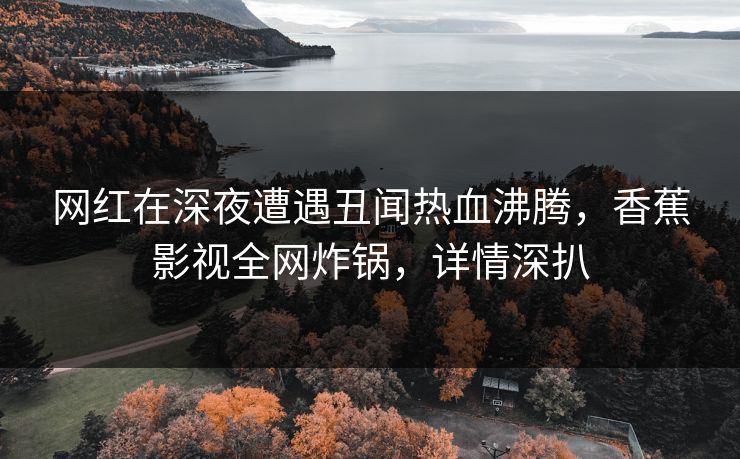 网红在深夜遭遇丑闻热血沸腾，香蕉影视全网炸锅，详情深扒
