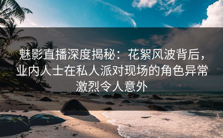 魅影直播深度揭秘：花絮风波背后，业内人士在私人派对现场的角色异常激烈令人意外